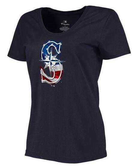 Women's Seattle Mariners Navy Plus Sizes Banner Wave T-Shirt,We sell and wholesale Women's Seattle Mariners Navy Plus Sizes Banner Wave T-Shirt on line form chian!