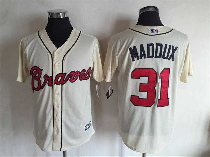 Atlanta Braves #31 Greg Maddux Cream New Cool Base Stitched Baseball Jersey,We sell and wholesale Atlanta Braves #31 Greg Maddux Cream New Cool Base Stitched Baseball Jersey on line form chian!