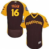 Chicago Cubs #16 Pagan Brown Men's 2016 All Star National League Stitched Baseball Jersey