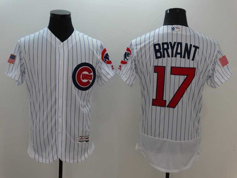 Chicago Cubs #17 Kris Bryant White Strip USA Independence Day 2016 Flexbase Collection Stitched Baseball Jersey,We sell and wholesale Chicago Cubs #17 Kris Bryant White Strip USA Independence Day 2016 Flexbase Collection Stitched Baseball Jersey on line form chian!