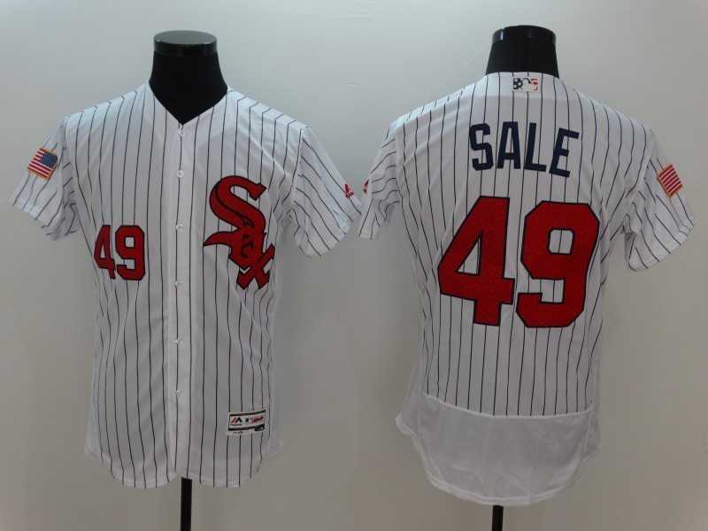 Chicago White Sox #49 Chris Sale White Strip USA Independence Day 2016 Flexbase Collection Stitched Baseball Jersey,We sell and wholesale Chicago White Sox #49 Chris Sale White Strip USA Independence Day 2016 Flexbase Collection Stitched Baseball Jersey on line form chian!