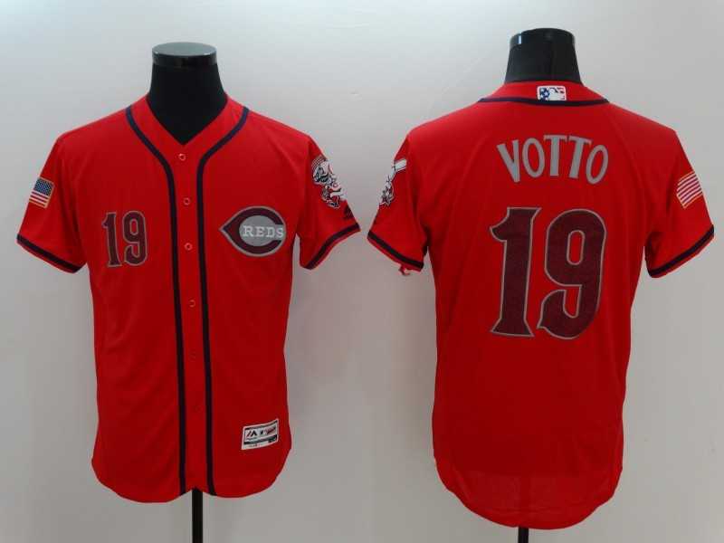 Cincinnati Reds #19 Joey Votto Red USA Independence Day 2016 Flexbase Collection Stitched Baseball Jersey,We sell and wholesale Cincinnati Reds #19 Joey Votto Red USA Independence Day 2016 Flexbase Collection Stitched Baseball Jersey on line form chian!