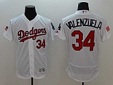 Los Angeles Dodgers #34 Fernando Valenzuela White USA Independence Day 2016 Flexbase Collection Stitched Baseball Jersey,baseball caps,new era cap wholesale,wholesale hats