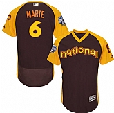Pittsburgh Pirates #6 Starling Marte Brown Men's 2016 All Star National League Stitched Baseball Jersey