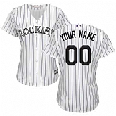 Women Colorado Rockies Customized White(Black Strip) New Cool Base Stitched Baseball Jersey,baseball caps,new era cap wholesale,wholesale hats