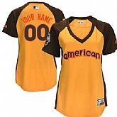 Women MLB Customized Gold 2016 All Star American League Stitched Baseball Jersey,baseball caps,new era cap wholesale,wholesale hats