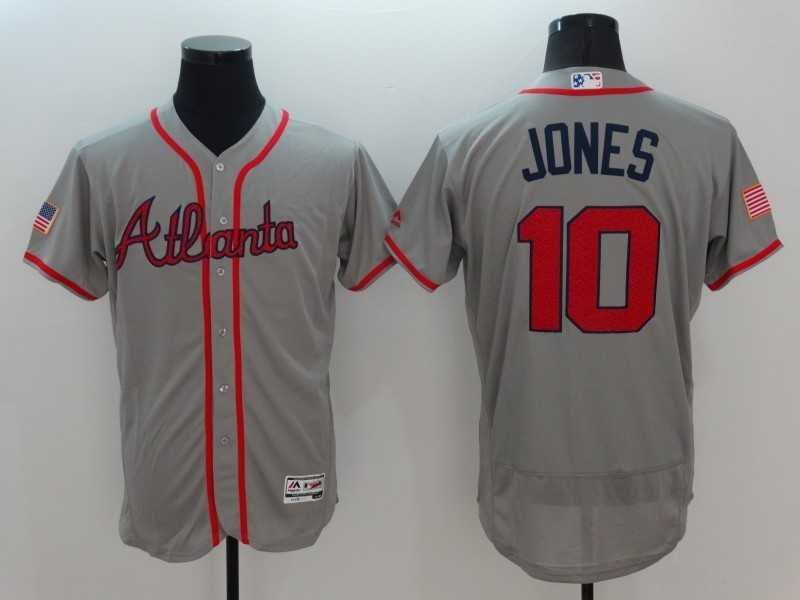 Atlanta Braves #10 Chipper Jones Gray USA Independence Day 2016 Flexbase Collection Stitched Jersey,We sell and wholesale Atlanta Braves #10 Chipper Jones Gray USA Independence Day 2016 Flexbase Collection Stitched Jersey on line form chian!