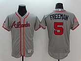Atlanta Braves #5 Freddie Freeman Gray USA Independence Day 2016 Flexbase Collection Stitched Jersey,baseball caps,new era cap wholesale,wholesale hats