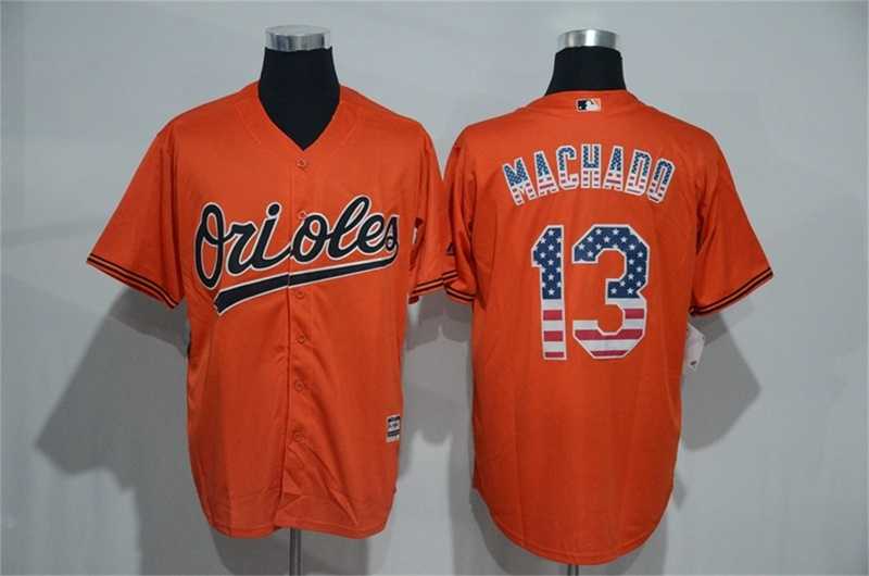 Baltimore Orioles #13 Manny Machado Orange USA Flag Fashion Stitched Baseball Jersey,We sell and wholesale Baltimore Orioles #13 Manny Machado Orange USA Flag Fashion Stitched Baseball Jersey on line form chian!