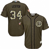 Chicago Cubs #34 Jon Lester Green Salute to Service Stitched Baseball Jersey Jiasu,baseball caps,new era cap wholesale,wholesale hats