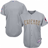 Chicago Cubs Blank Gray Camo Cool Base Stitched Baseball Jersey Jiasu,baseball caps,new era cap wholesale,wholesale hats
