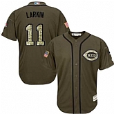 Cincinnati Reds #11 Barry Larkin Green Salute to Service Stitched Baseball Jersey Jiasu,baseball caps,new era cap wholesale,wholesale hats