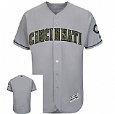 Cincinnati Reds Customized Gray Flexbase Collection 2016 Memorial Day Stitched Baseball Jersey,baseball caps,new era cap wholesale,wholesale hats