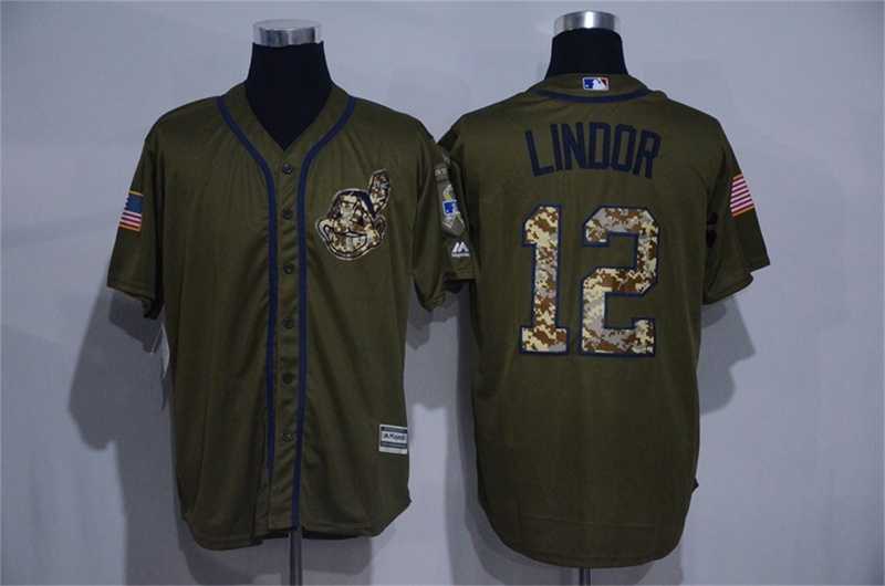 Cleveland Indians #12 Francisco Lindor Green Salute to Service Stitched Baseball Jersey,We sell and wholesale Cleveland Indians #12 Francisco Lindor Green Salute to Service Stitched Baseball Jersey on line form chian!
