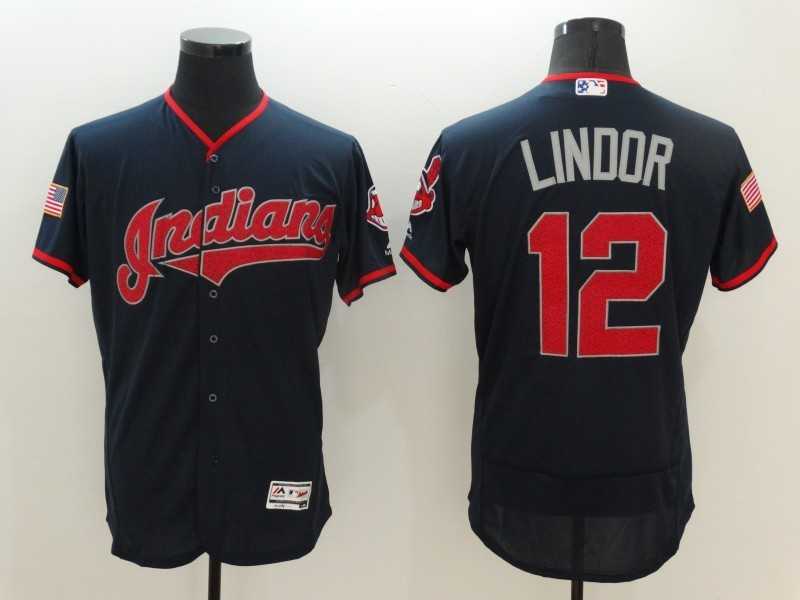 Cleveland Indians #12 Francisco Lindor Navy Blue USA Independence Day 2016 Flexbase Collection Stitched Jersey,We sell and wholesale Cleveland Indians #12 Francisco Lindor Navy Blue USA Independence Day 2016 Flexbase Collection Stitched Jersey on line form chian!