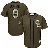 Colorado Rockies #9 DJ LeMahieu Green Salute to Service Stitched Baseball Jersey Jiasu,baseball caps,new era cap wholesale,wholesale hats