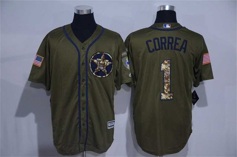 Houston Astros #1 Carlos Correa Green Salute to Service Stitched Baseball Jersey,We sell and wholesale Houston Astros #1 Carlos Correa Green Salute to Service Stitched Baseball Jersey on line form chian!