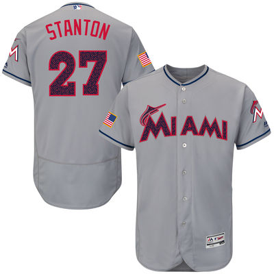 Miami Marlins #27 Giancarlo Stanton Gray 2016 Fashion Stars & Stripes Flexbase Stitched Baseball Jersey Jiasu,We sell and wholesale Miami Marlins #27 Giancarlo Stanton Gray 2016 Fashion Stars & Stripes Flexbase Stitched Baseball Jersey Jiasu on line form chian!