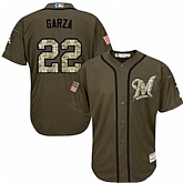 Milwaukee Brewers #22 Matt Garza Green Salute to Service Stitched Baseball Jersey Jiasu,baseball caps,new era cap wholesale,wholesale hats