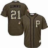 Pittsburgh Pirates #21 Roberto Clemente Green Salute to Service Stitched Baseball Jersey Jiasu,baseball caps,new era cap wholesale,wholesale hats