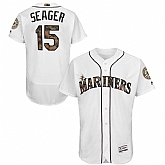Seattle Mariners #15 Kyle Seager White Flexbase Collection 2016 Memorial Day Stitched Baseball Jersey Jiasu