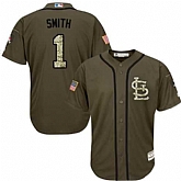 St. Louis Cardinals #1 Ozzie Smith Green Salute to Service Stitched Baseball Jersey Jiasu,baseball caps,new era cap wholesale,wholesale hats