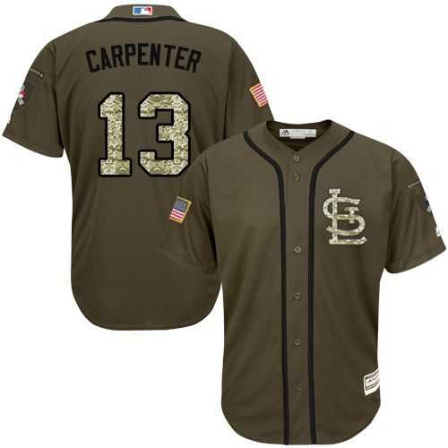 St. Louis Cardinals #13 Matt Carpenter Green Salute to Service Stitched Baseball Jersey Jiasu,We sell and wholesale St. Louis Cardinals #13 Matt Carpenter Green Salute to Service Stitched Baseball Jersey Jiasu on line form chian!