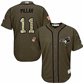 Toronto Blue Jays #11 Kevin Pillar Green Salute to Service Stitched Baseball Jersey Jiasu,baseball caps,new era cap wholesale,wholesale hats
