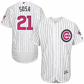 Chicago Cubs #21 Sammy Sosa White (Blue Strip) Flexbase Collection 2016 Mother's Day Stitched Baseball Jersey Jiasu,baseball caps,new era cap wholesale,wholesale hats