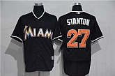 Miami Marlins #27 Giancarlo Stanton Black New Cool Base Stitched Baseball Jersey