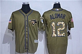 Toronto Blue Jays #12 Roberto Alomar Green Salute to Service New Cool Base Stitched Baseball Jersey,baseball caps,new era cap wholesale,wholesale hats