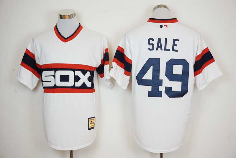Chicago White Sox #49 Chris Sale Mitchell And Ness 1983 White Stitched Baseball Jersey,We sell and wholesale Chicago White Sox #49 Chris Sale Mitchell And Ness 1983 White Stitched Baseball Jersey on line form chian!