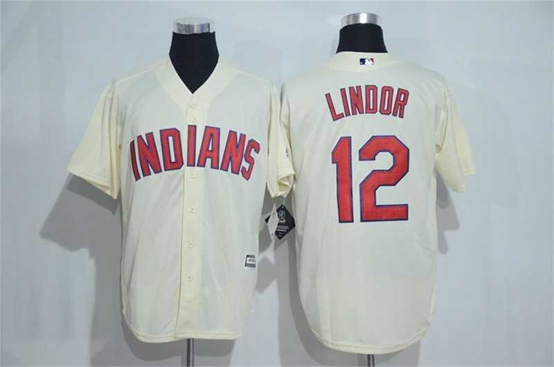 Cleveland Indians #12 Francisco Lindor Cream New Cool Base Stitched Baseball Jersey,We sell and wholesale Cleveland Indians #12 Francisco Lindor Cream New Cool Base Stitched Baseball Jersey on line form chian!