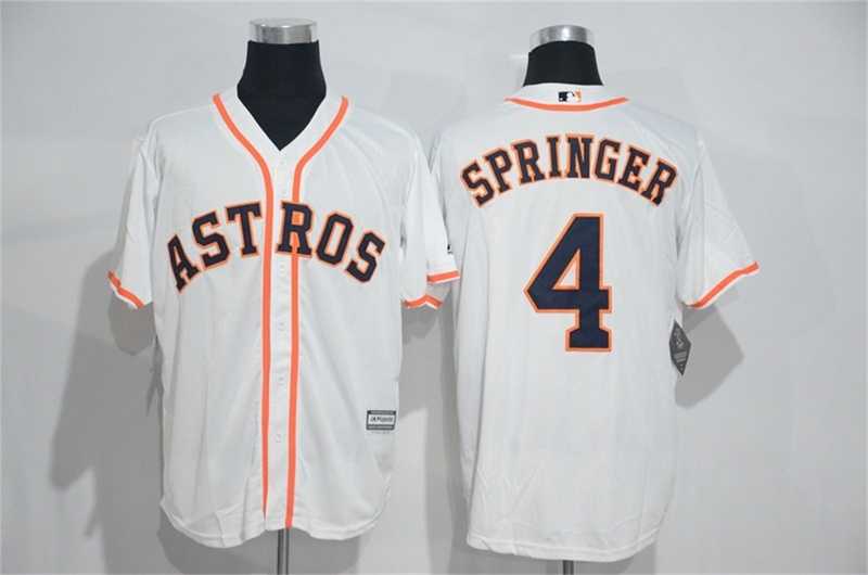 Houston Astros #4 George Springer White New Cool Base Stitched MLB Jersey,We sell and wholesale Houston Astros #4 George Springer White New Cool Base Stitched MLB Jersey on line form chian!