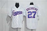 Montreal Expos #27 Vladimir Guerrero Mitchell And Ness White Strip Stitched Jersey,baseball caps,new era cap wholesale,wholesale hats