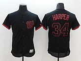 Washington Nationals #34 Bryce Harper Black Fashion Flexbase Collection Stitched Jersey,baseball caps,new era cap wholesale,wholesale hats