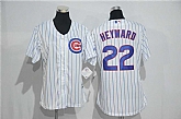 Women Chicago Cubs #22 Jason Heyward White Pinstripe New Cool Base Stitched Jersey,baseball caps,new era cap wholesale,wholesale hats