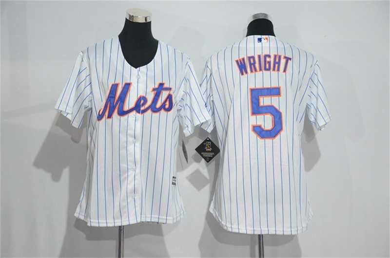 Women New York Mets #5 David Wright White Pinstripe New Cool Base Stitched Jersey,We sell and wholesale Women New York Mets #5 David Wright White Pinstripe New Cool Base Stitched Jersey on line form chian!