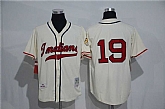 Cleveland Indians #19 Bob Feller (No Name) Mitchell And Ness Cream Stitched Baseball Jersey,baseball caps,new era cap wholesale,wholesale hats