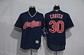 Cleveland Indians #30 Carter Navy Blue Flexbase Collection Stitched Baseball Jersey,baseball caps,new era cap wholesale,wholesale hats