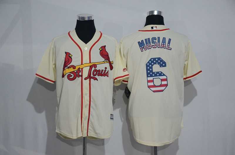 St. Louis Cardinals #6 Stan Musial Cream USA Flag Fashion Stitched Baseball Jersey,We sell and wholesale St. Louis Cardinals #6 Stan Musial Cream USA Flag Fashion Stitched Baseball Jersey on line form chian!