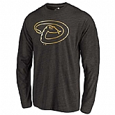 Men's Arizona Diamondbacks Gold Collection Long Sleeve Tri-Blend T-Shirt LanTian - Black,baseball caps,new era cap wholesale,wholesale hats