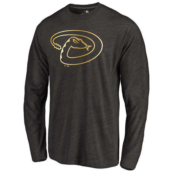 Men's Arizona Diamondbacks Gold Collection Long Sleeve Tri-Blend T-Shirt LanTian - Black,We sell and wholesale Men's Arizona Diamondbacks Gold Collection Long Sleeve Tri-Blend T-Shirt LanTian - Black on line form chian!