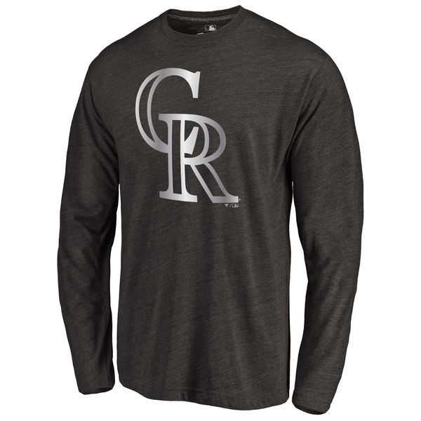 Men's Colorado Rockies Platinum Collection Long Sleeve Tri-Blend T-Shirt LanTian - Black,We sell and wholesale Men's Colorado Rockies Platinum Collection Long Sleeve Tri-Blend T-Shirt LanTian - Black on line form chian!