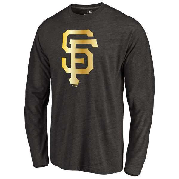 Men's San Francisco Giants Gold Collection Long Sleeve Tri-Blend T-Shirt LanTian - Black,We sell and wholesale Men's San Francisco Giants Gold Collection Long Sleeve Tri-Blend T-Shirt LanTian - Black on line form chian!