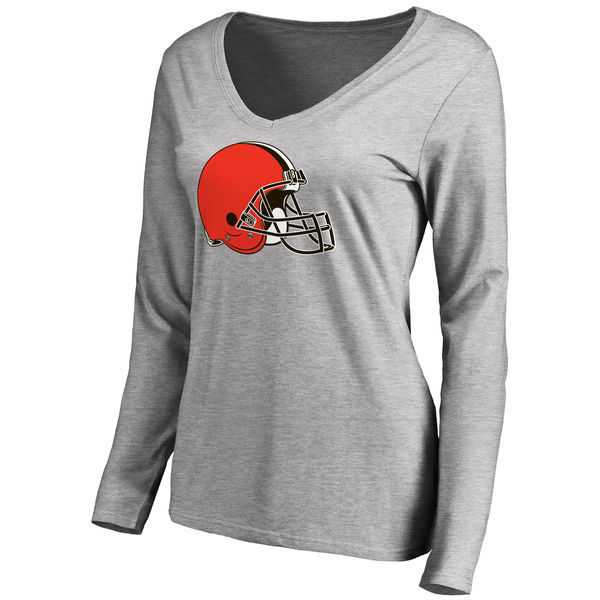 WOMEN'S CLEVELAND BROWNS ASH PRIMARY TEAM LOGO SLIM FIT LONG SLEEVE T-Shirt LanTian,We sell and wholesale WOMEN'S CLEVELAND BROWNS ASH PRIMARY TEAM LOGO SLIM FIT LONG SLEEVE T-Shirt LanTian on line form chian!