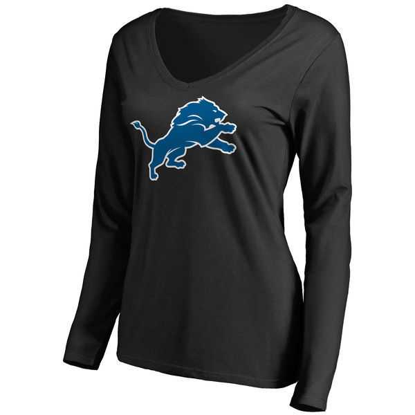 WOMEN'S DETROIT LIONS PRO LINE BLACK PRIMARY TEAM LOGO SLIM FIT LONG SLEEVE T-Shirt LanTian,We sell and wholesale WOMEN'S DETROIT LIONS PRO LINE BLACK PRIMARY TEAM LOGO SLIM FIT LONG SLEEVE T-Shirt LanTian on line form chian!