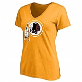 WOMEN'S WASHINGTON REDSKINS GOLD PRIMARY TEAM LOGO SLIM FIT T-Shirt LanTian,baseball caps,new era cap wholesale,wholesale hats