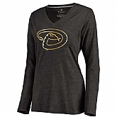 Women Arizona Diamondbacks Gold Collection Long Sleeve Tri-Blend T-Shirt LanTian - Black,baseball caps,new era cap wholesale,wholesale hats