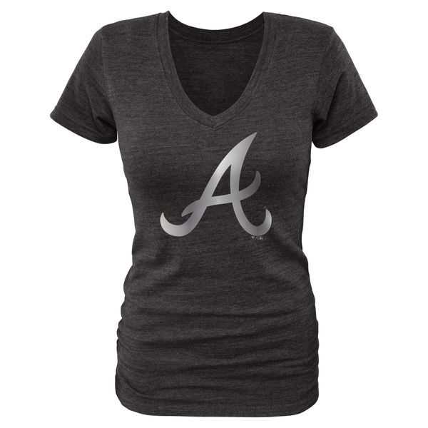 Women Atlanta Braves Fanatics Apparel Platinum Collection Tri-Blend T-Shirt LanTian - Black,We sell and wholesale Women Atlanta Braves Fanatics Apparel Platinum Collection Tri-Blend T-Shirt LanTian - Black on line form chian!